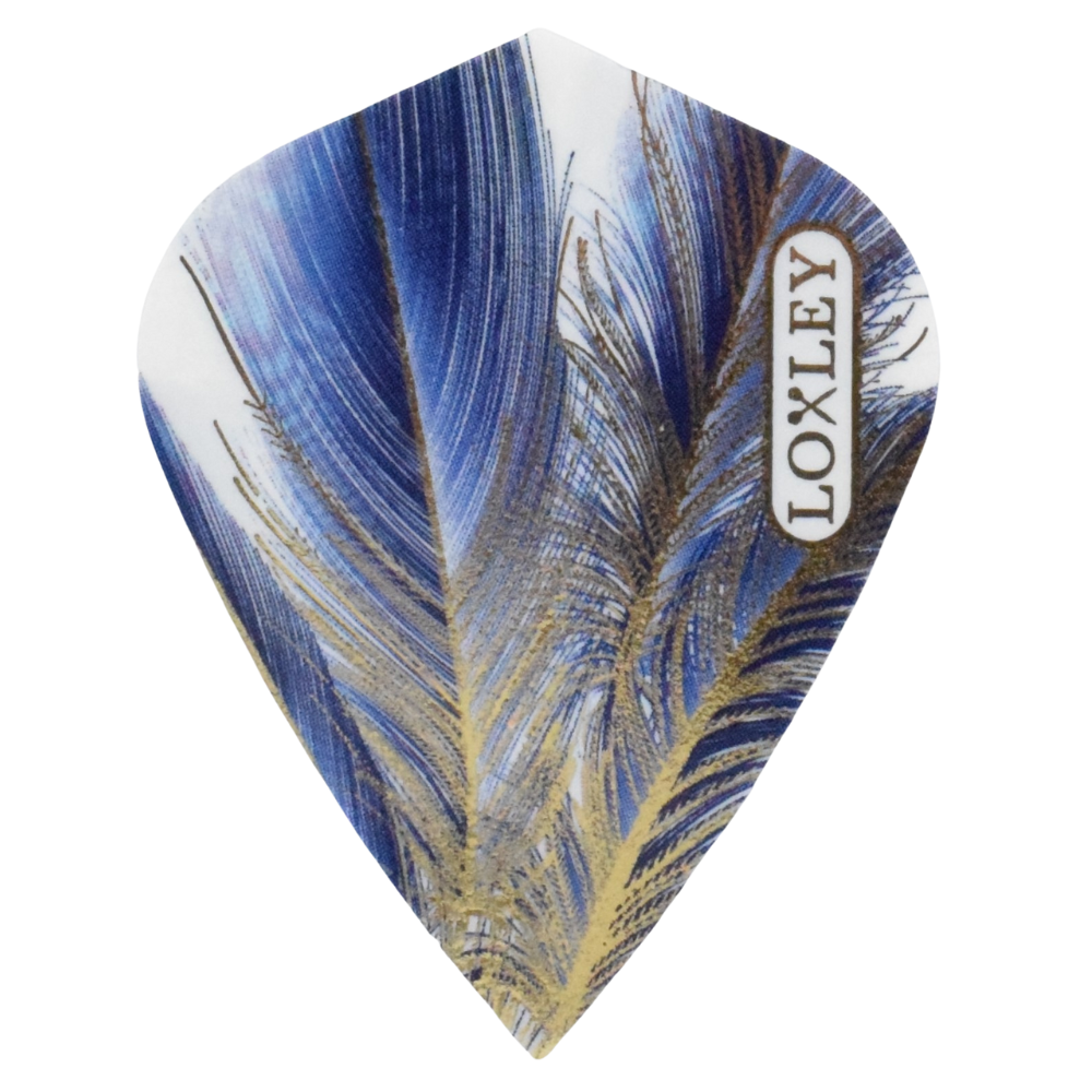 LOXLEY GOLD FEATHER KITE SHAPED STUNNING DART FLIGHTS - IN ORIGINAL PACKAGING