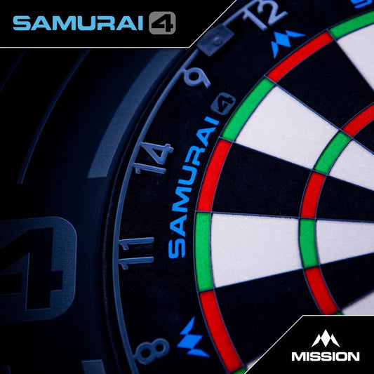 MISSION SAMURAI 4 DARTBOARD PROFESSIONAL - KNIFE WIRE - GRAPHITE GREY - CLICK AND COLLECT