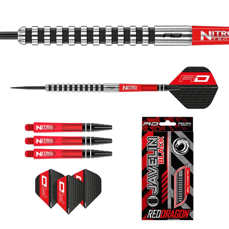 RED DRAGON JAVELIN BLACK 85% TUNGSTEN DARTS