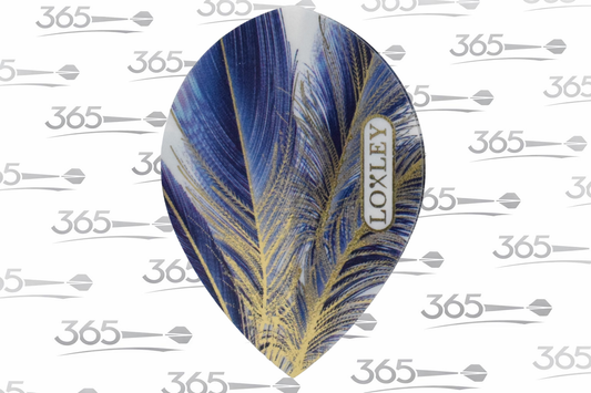 LOXLEY GOLD FEATHER BLUE PEAR SHAPED STUNNING DART FLIGHTS