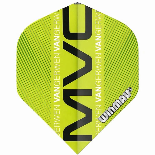 MICHAEL VAN GERWEN WINMAU GREEN AND BLACK MVG DART FLIGHTS - NEW - RARE FLIGHT