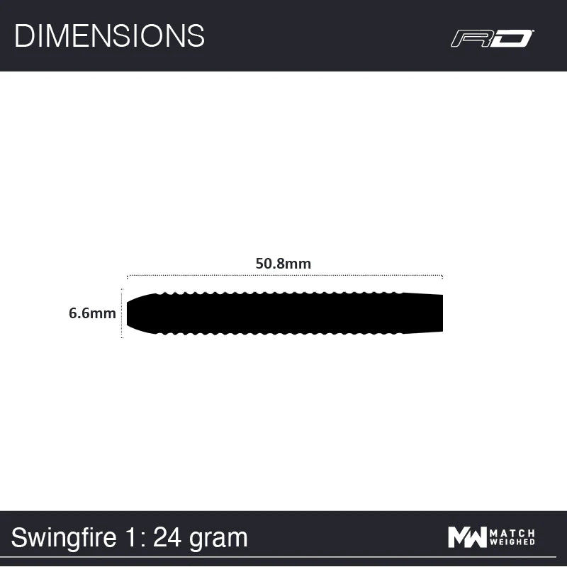 RED DRAGON FLIGHTMASTERS SWINGFIRE 1 80% TUNGSTEN DARTS 22G/24G/28G