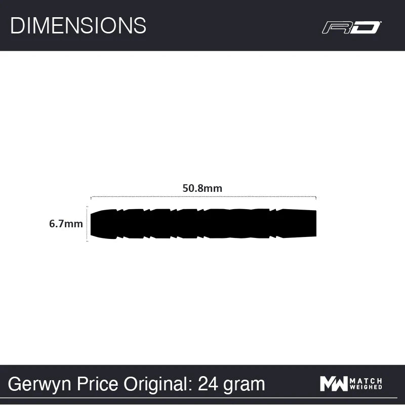 GERWYN PRICE ICEMAN BLUE ORIGINAL 24G 90% PROFESSIONAL TUNGSTEN DARTS