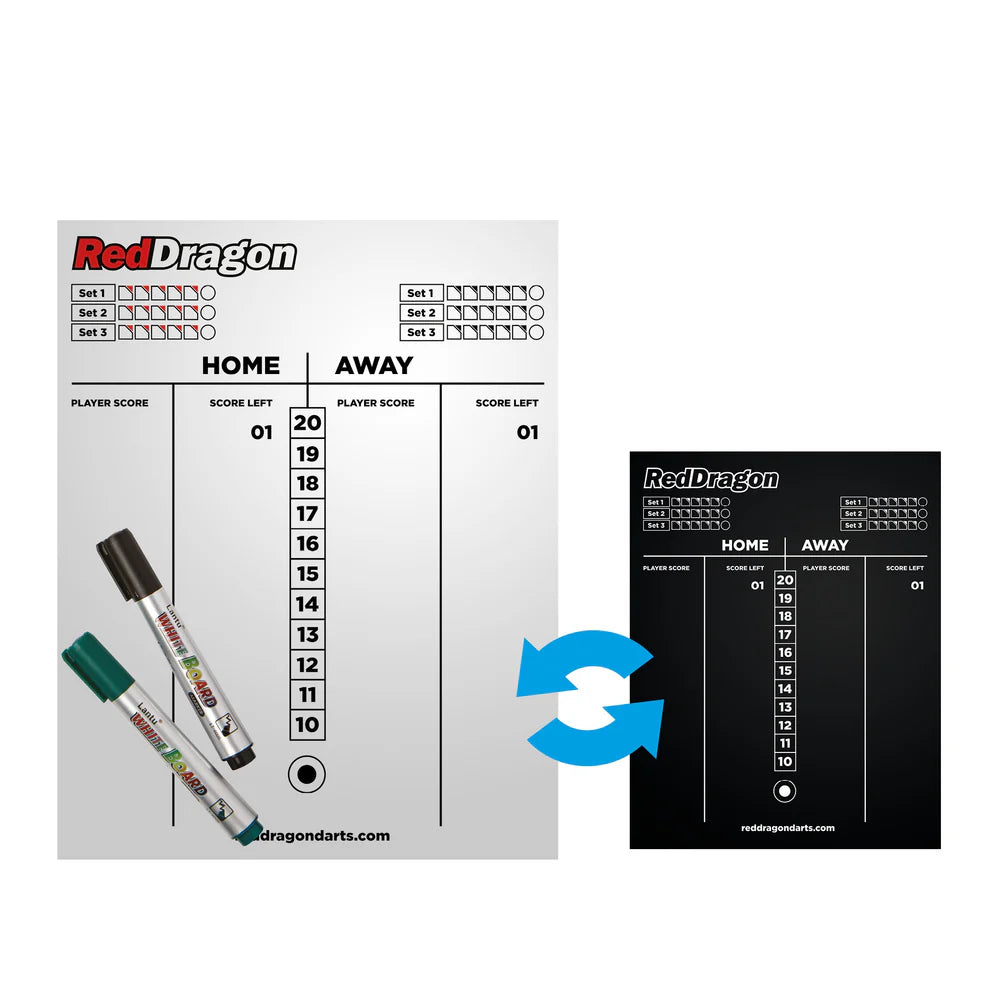 RED DRAGON REVERSIBLE DRY WIPE AND CHALKBOARD DARTS SCOREBOARD INC PENS