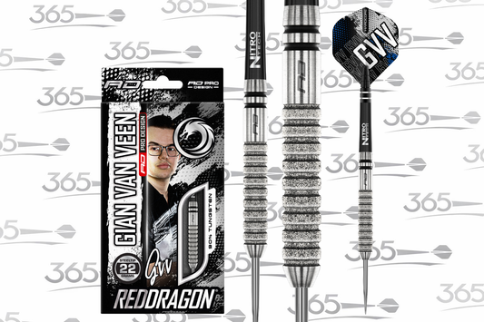 GIAN VAN VEEN TOUR EDITION RED DRAGON 22G PROFESSIONAL DARTS 90% TUNGSTEN