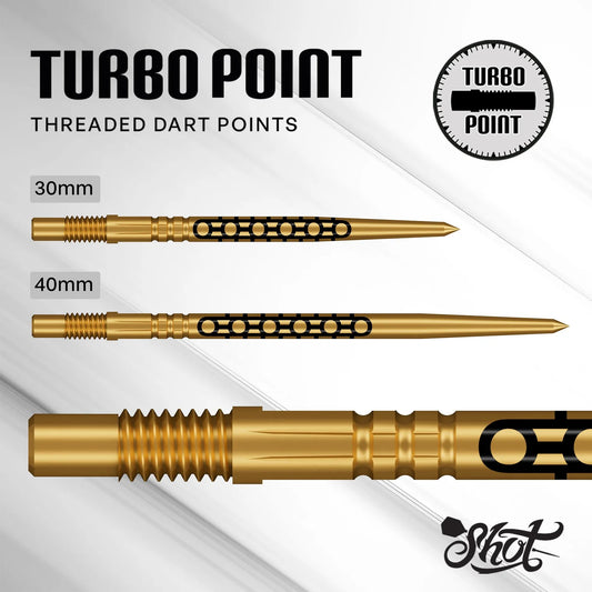 SHOT GOTH TURBO GOLD STEEL TIP DART POINTS