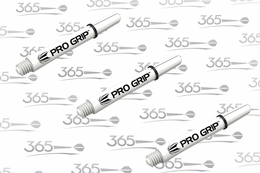 TARGET PRO GRIP DART SHAFTS STEMS WITH LOCKING RINGS, MEDIUM WHITE BAGGED