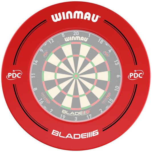 WINMAU BLADE 6 PDC PRINTED DARTBOARD SURROUND - RED