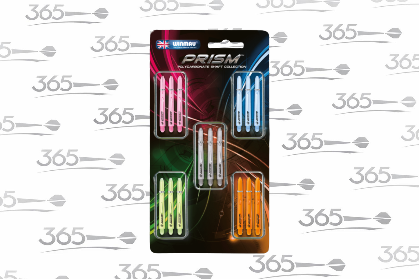 WINMAU PRISM 1.0 SHAFT COLLECTION 5 SET WITH SPRINGS DARTS SHAFT STEMS