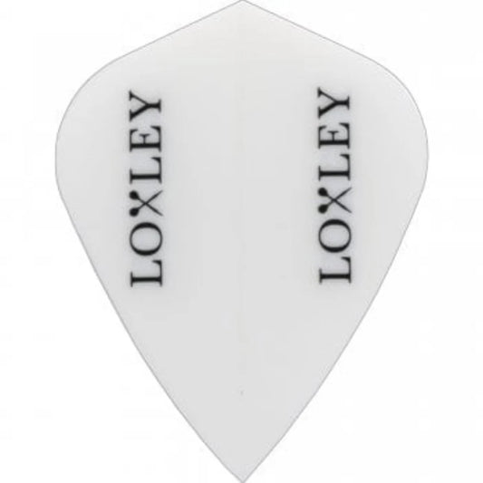 LOXLEY WHITE 150 MICRON THICK PEAR SHAPED STYLISH DART FLIGHTS