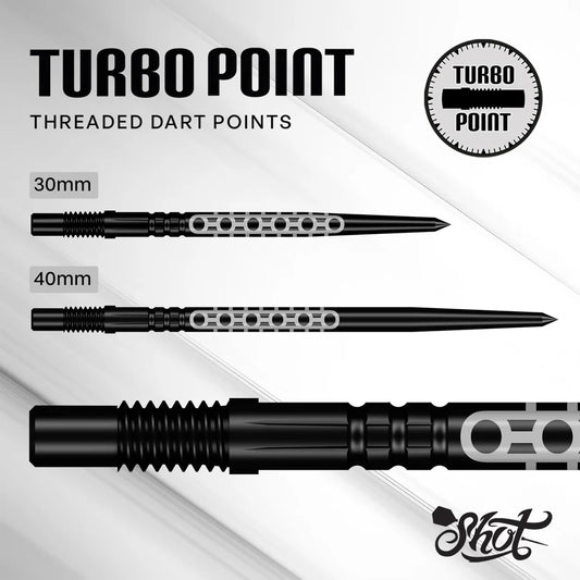 SHOT GOTH TURBO BLACK STEEL TIP DART POINTS