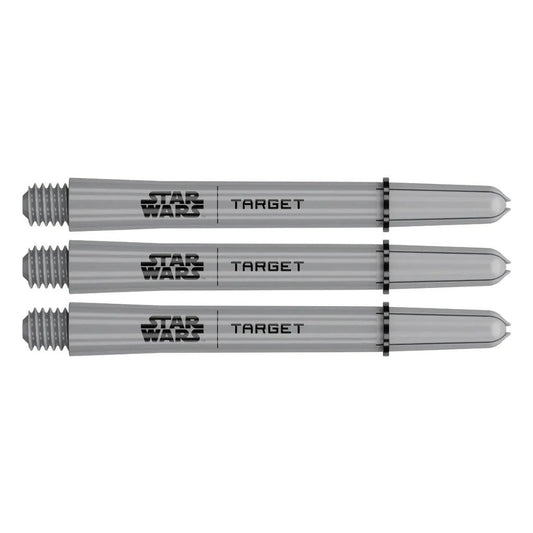 TARGET DARTS STAR WARS GREY PRO GRIP DART SHAFTS - SHORT - IN TARGET PACKAGING