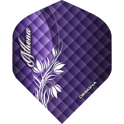 DESIGNA ATHENA PURPLE DART FLIGHTS - 100 MICRON - NO 2 STANDARD SHAPE - WOMENS