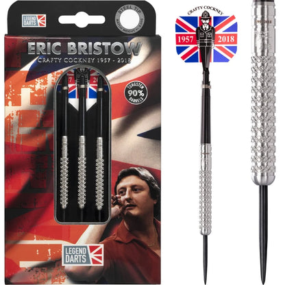 LEGEND DARTS ERIC BRISTOW KNURLED CRAFTY COCKNEY 90% TUNGSTEN STEEL TIP DARTS 25G