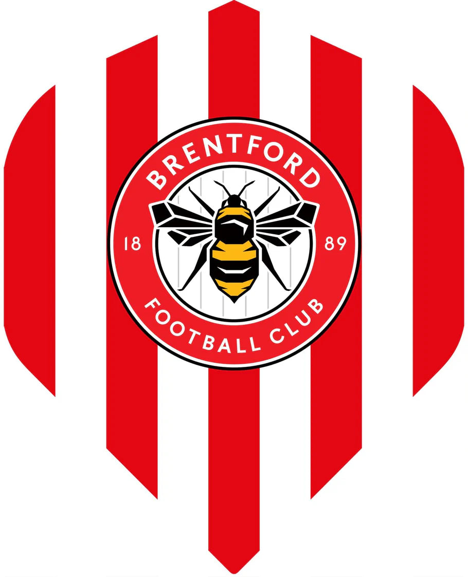 BRENTFORD FOOTBALL CLUB STRIPED DART FLIGHTS