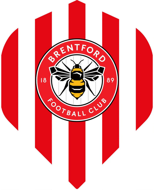 BRENTFORD FOOTBALL CLUB STRIPED DART FLIGHTS