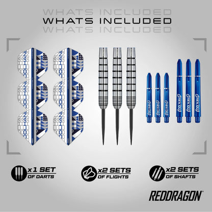 RED DRAGON GAME ON PROFESSIONAL PLAYER SERIES STEELTIP DARTS SET