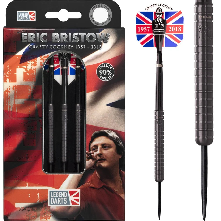 ERIC BRISTOW - STEEL TIP - COCKED FINGER - R1 - BLACK - 90% TUNGSTEN 24G LEGEND DARTS