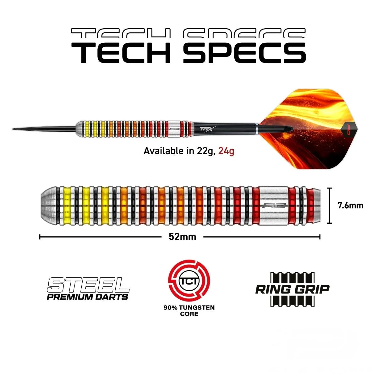 Red Dragon Furnace 90% Tungsten Core Steel Tip Darts