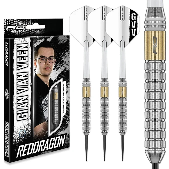 RED DRAGON GIAN VAN VEEN SE BRASS DARTS SET