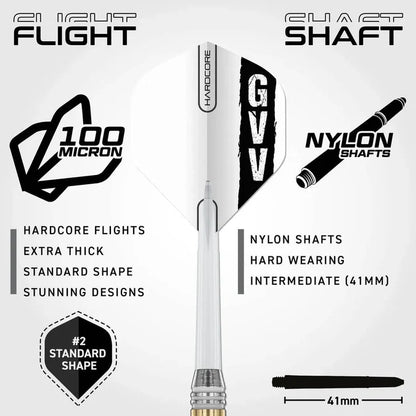 RED DRAGON GIAN VAN VEEN SE BRASS DARTS SET