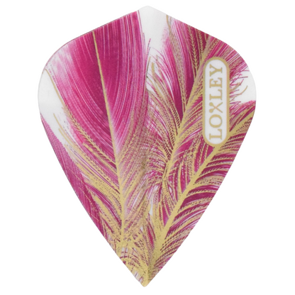 LOXLEY GOLD FEATHER KITE SHAPED STUNNING DART FLIGHTS - IN ORIGINAL PACKAGING