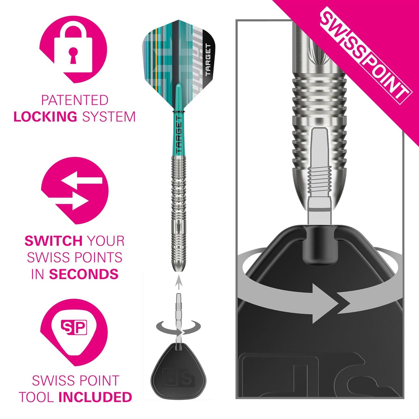 TARGET HYDRO 01 SWISS POINT 90% TUNGSTEN DARTS