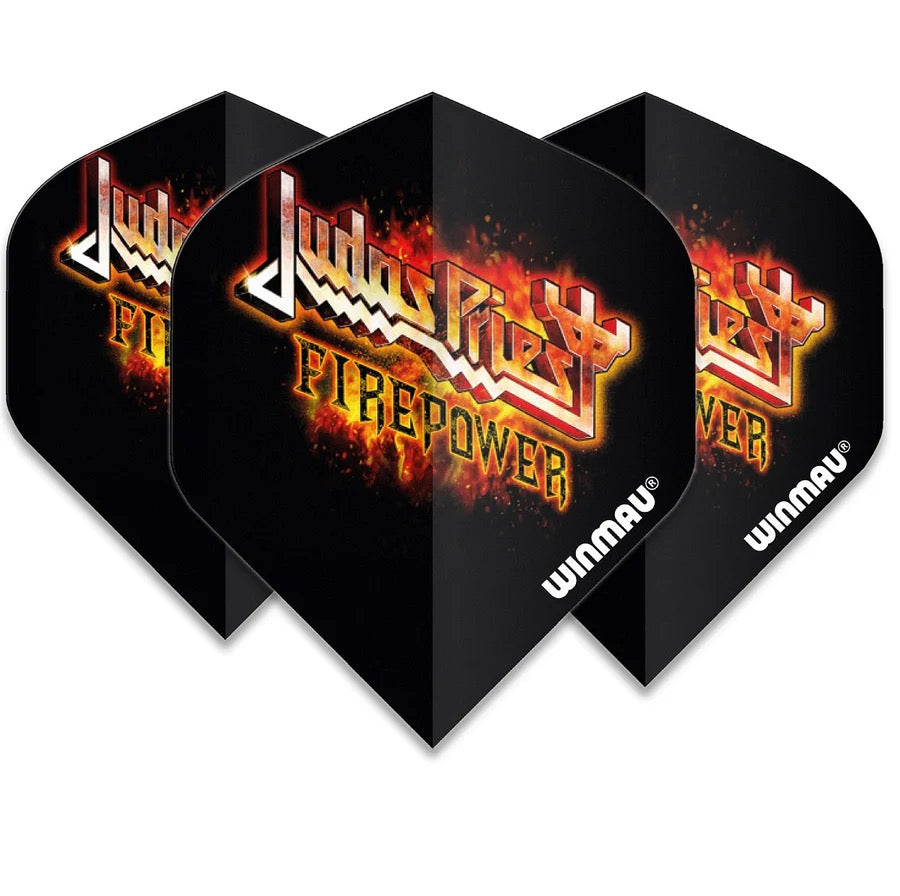 WINMAU ROCK LEGENDS DART FLIGHTS - JUDAS PRIEST FLAMING LOGO