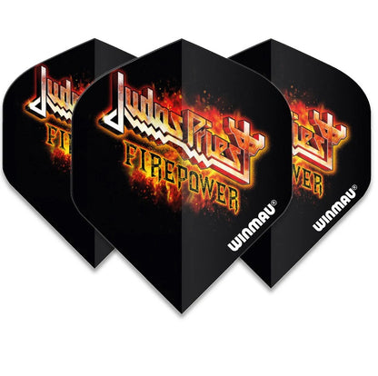 WINMAU ROCK LEGENDS DART FLIGHTS - JUDAS PRIEST FLAMING LOGO