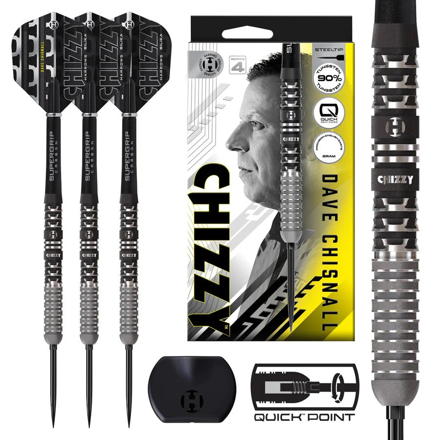 HARROWS DAVE CHISNALL CHIZZY SERIES 4 90% TUNGSTEN QP STEEL TIP DARTS