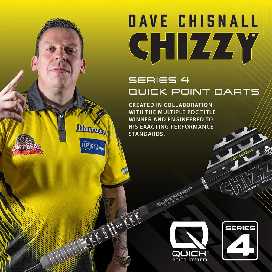 HARROWS DAVE CHISNALL CHIZZY SERIES 4 90% TUNGSTEN QP STEEL TIP DARTS