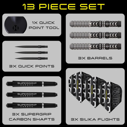 HARROWS DAVE CHISNALL CHIZZY SERIES 4 90% TUNGSTEN QP STEEL TIP DARTS