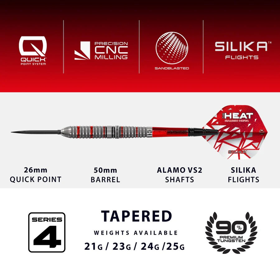 HARROWS DAMON HETA SERIES 4 90% TUNGSTEN QP STEEL TIP DARTS