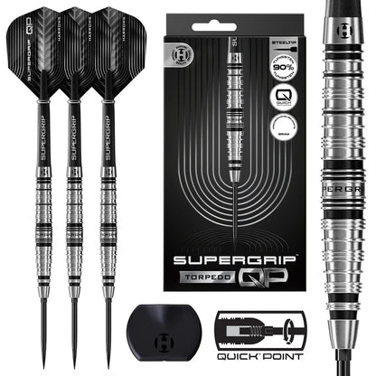 HARROWS SUPERGRIP TORPEDO 90% TUNGSTEN QP STEEL TIP DARTS