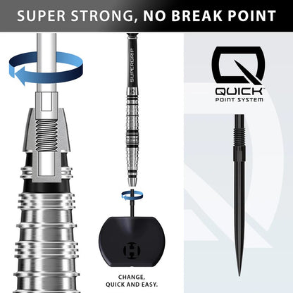 HARROWS SUPERGRIP TORPEDO 90% TUNGSTEN QP STEEL TIP DARTS