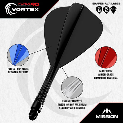 MISSION FORCE 90 VORTEX MOULDED FLIGHT & SHAFT - KITE