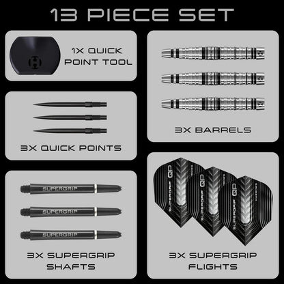 HARROWS SUPERGRIP TORPEDO 90% TUNGSTEN QP STEEL TIP DARTS