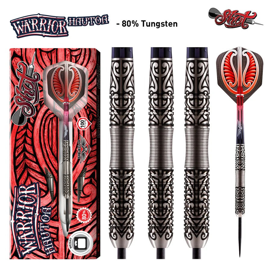 WARRIOR HAUTOA 80% TUNGSTEN STEEL TIP DARTS BY SHOT