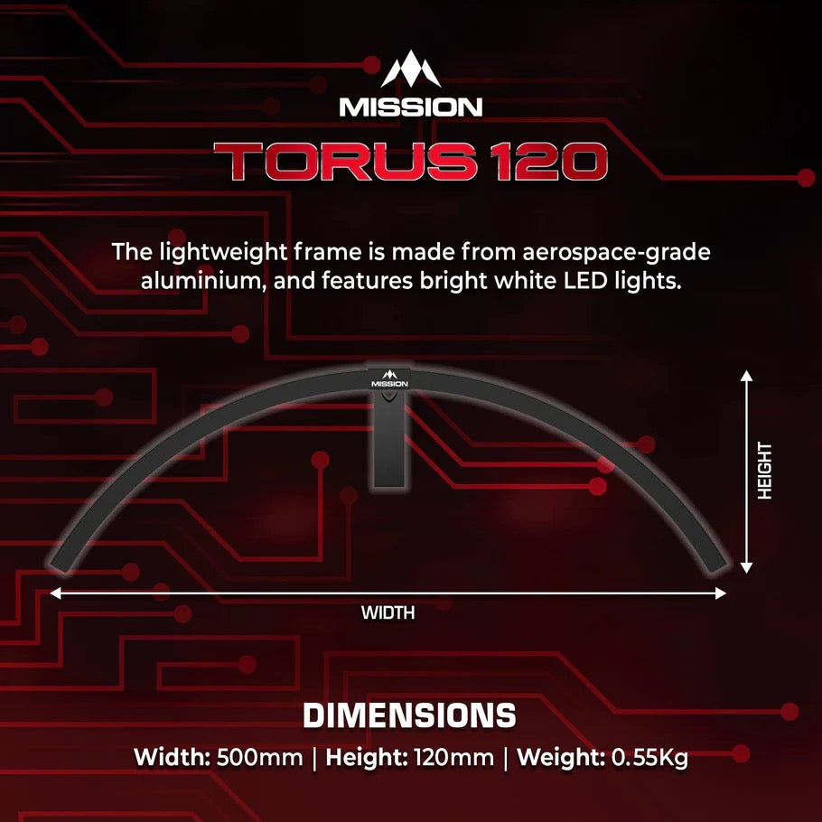 MISSION TORUS 120° DARTBOARD LIGHT