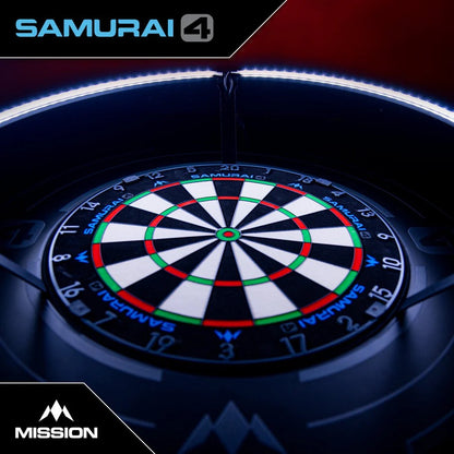 MISSION SAMURAI 4 DARTBOARD PROFESSIONAL - KNIFE WIRE - GRAPHITE GREY - CLICK AND COLLECT