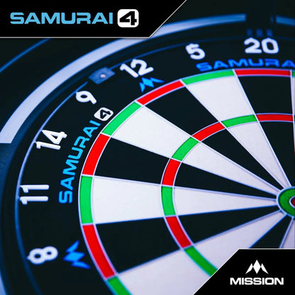 MISSION SAMURAI 4 DARTBOARD PROFESSIONAL - KNIFE WIRE - WHITE SPIDER - CLICK AND COLLECT
