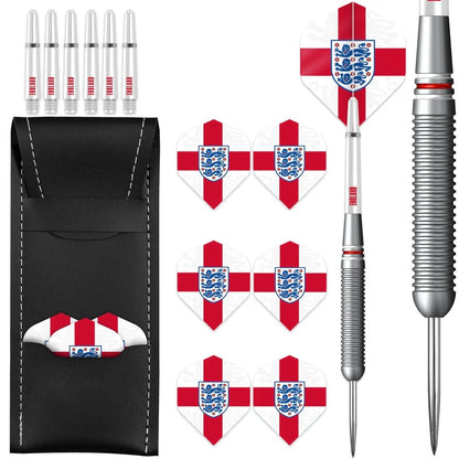 ENGLAND FOOTBALL DARTS STEEL TIP BRASS - OFFICIAL LICENSED - LOGO - 22G
