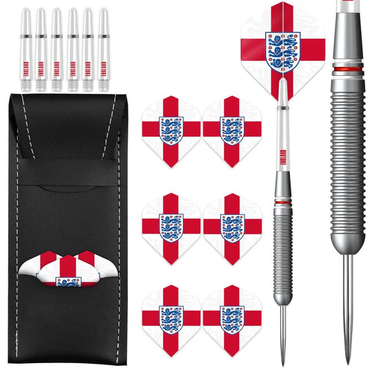 ENGLAND FOOTBALL DARTS STEEL TIP BRASS - OFFICIAL LICENSED - LOGO - 22G