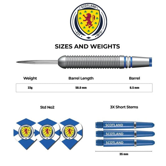 SCOTLAND FOOTBALL DARTS STEEL TIP BRASS OFFICIAL LICENSED - LOGO - 22G