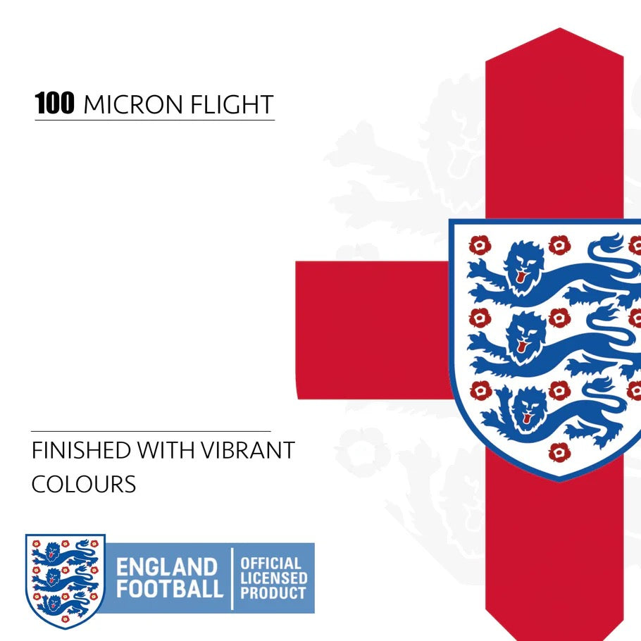 ENGLAND FOOTBALL DART FLIGHTS OFFICIAL LICENSED - 100 MICRON - NO2 - STD - F1 - ST GEORGE CROSS