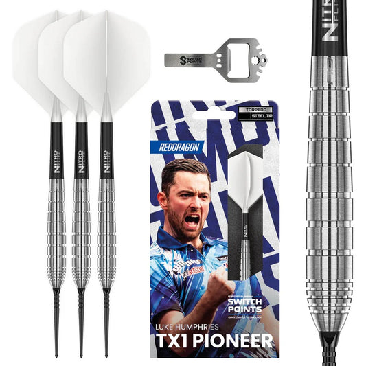 RED DRAGON LUKE HUMPHRIES TX1 PIONEER SWITCH POINT 90% TUNGSTEN STEEL TIP DARTS