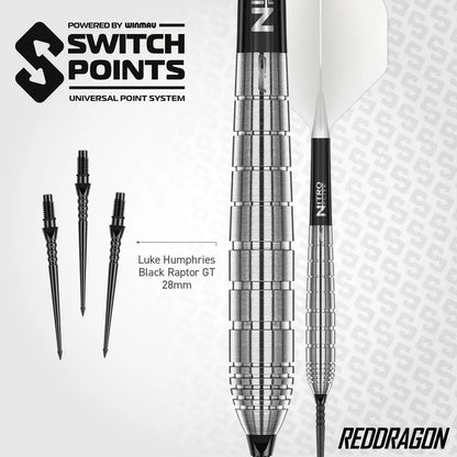 RED DRAGON LUKE HUMPHRIES TX1 PIONEER SWITCH POINT 90% TUNGSTEN STEEL TIP DARTS