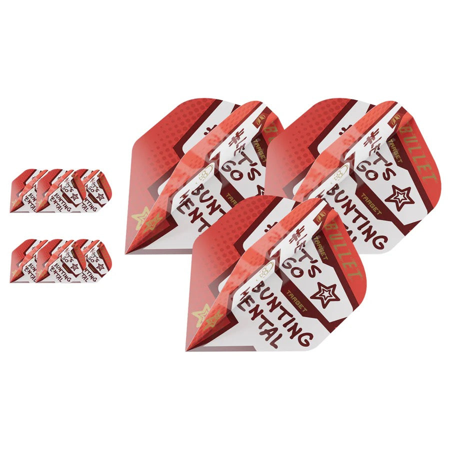 TARGET STEPHEN BUNTING LETS GO BUNTING MENTAL DART FLIGHTS NO 2 PRO ULTRA - 3 SETS - 9 FLIGHTS