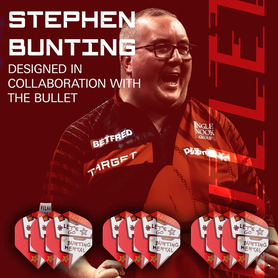 TARGET STEPHEN BUNTING LETS GO BUNTING MENTAL DART FLIGHTS NO 2 PRO ULTRA - 3 SETS - 9 FLIGHTS