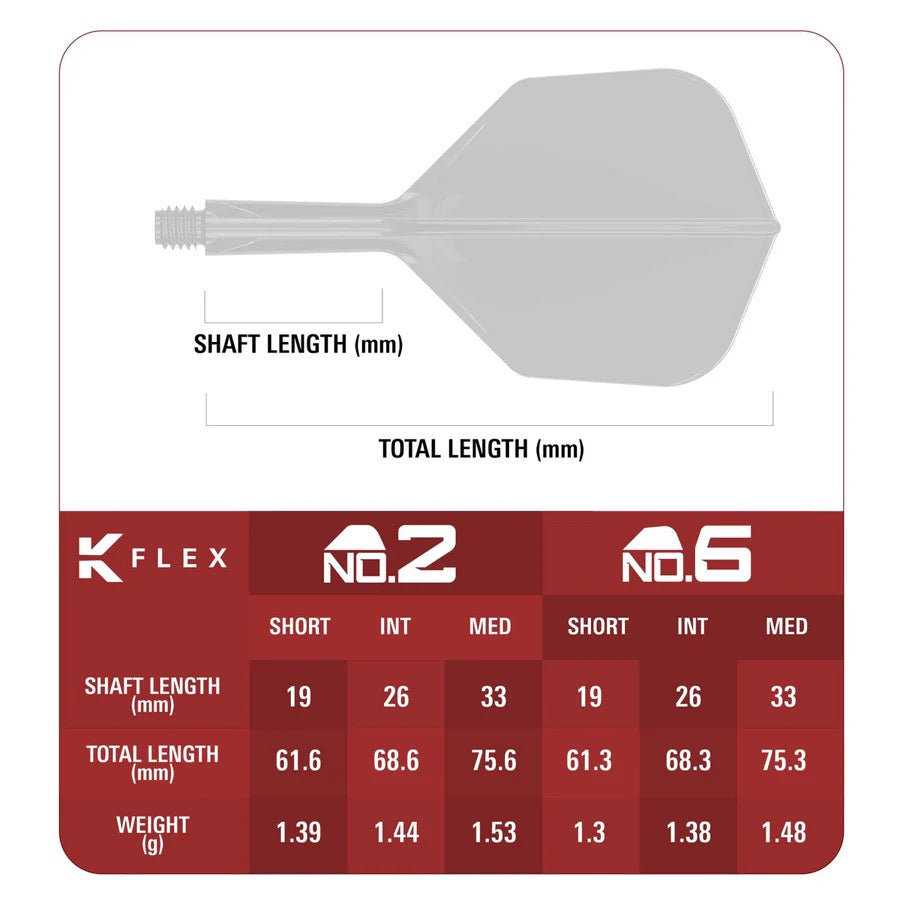 TARGET JAPAN LOGO AQUA K-FLEX NO6 INTEGRATED FLIGHTS & SHAFTS - INTERMEDIATE 26MM